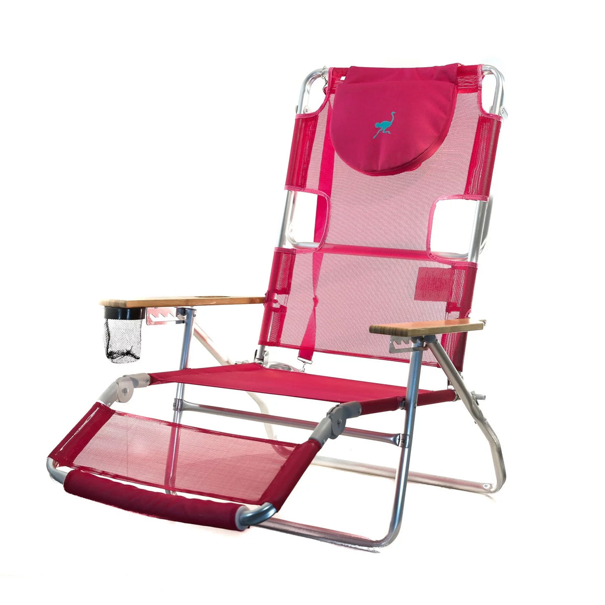 Light Aluminum Multi-Position Reclining Beach Chair, Pink 2 Pack Q67558