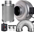 6 inch 442 CFM Inline Fan Carbon Filter 16 Feet Ducting Combo with Variable Speed Controller and Rope Hanger N7227