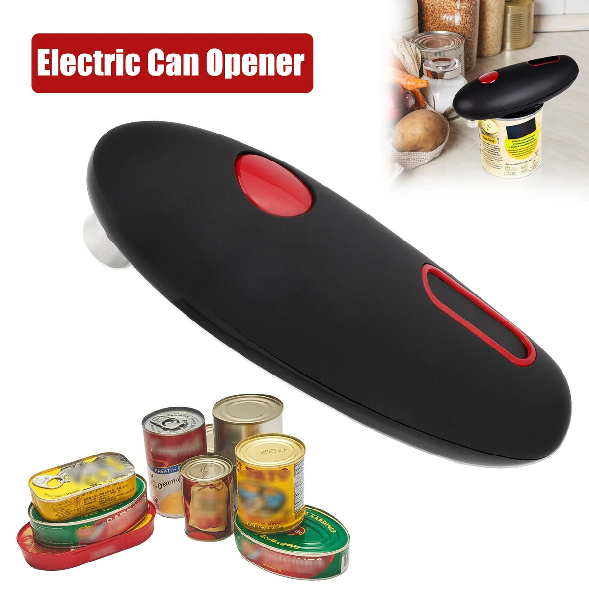 Automatic Electric Can Opener Stainless Steel Q112