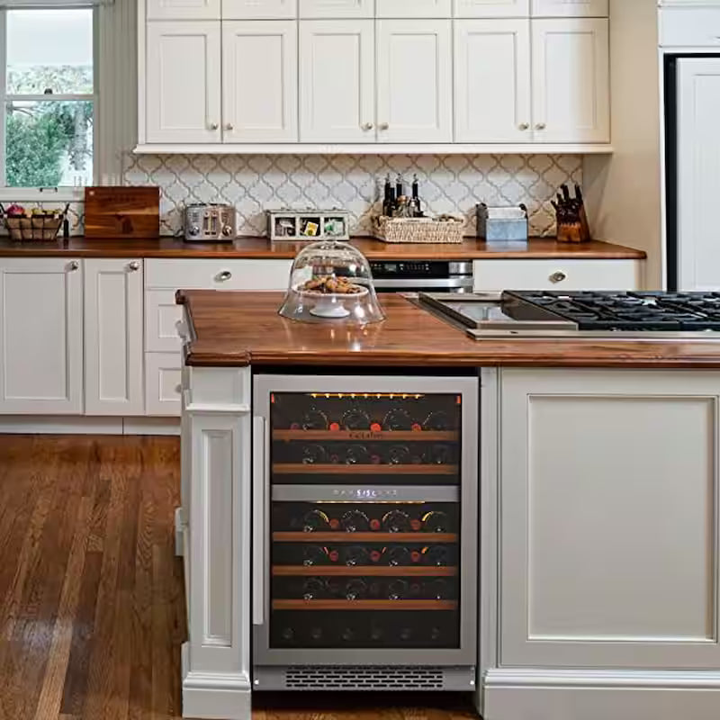Built-In 46-Bottles Dual Zone Stainless Steel Wine Cooler E279959