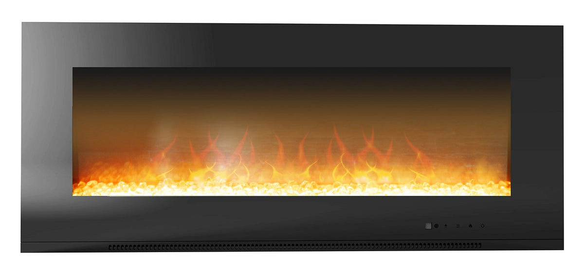 Black Wall-Mount Electronic Fireplace O263