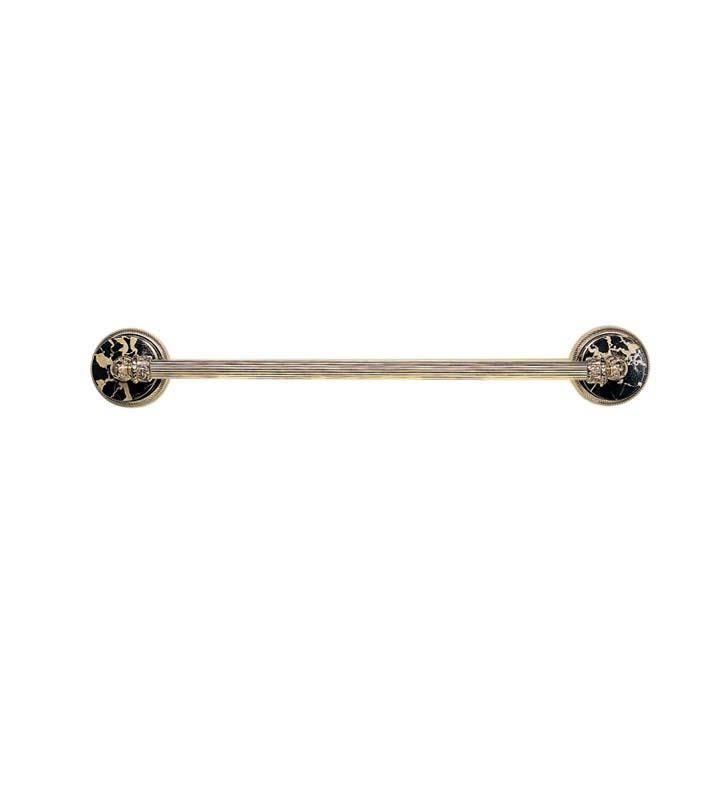 Satin White 24 inch Towel Bar Black Marble C5924