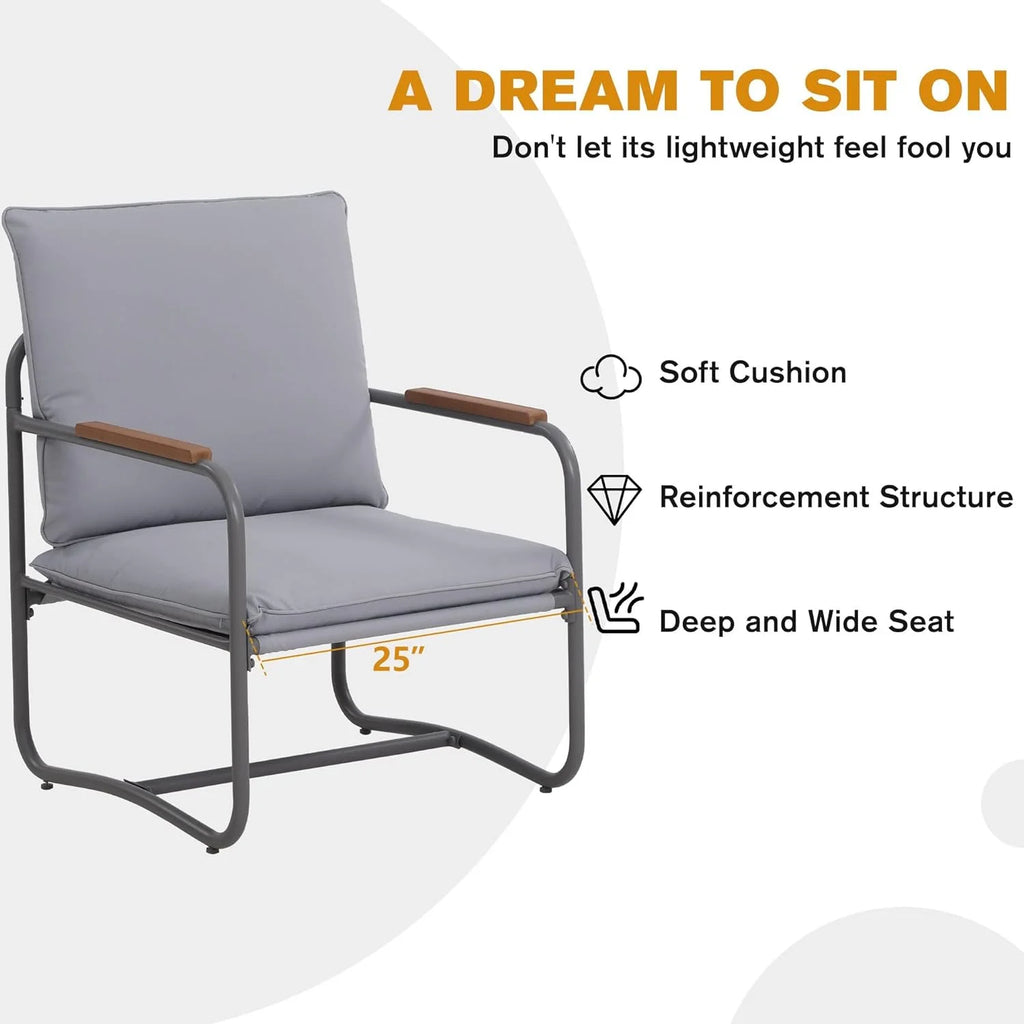4 Piece Metal Outdoor Conversation Set with Cushions F278