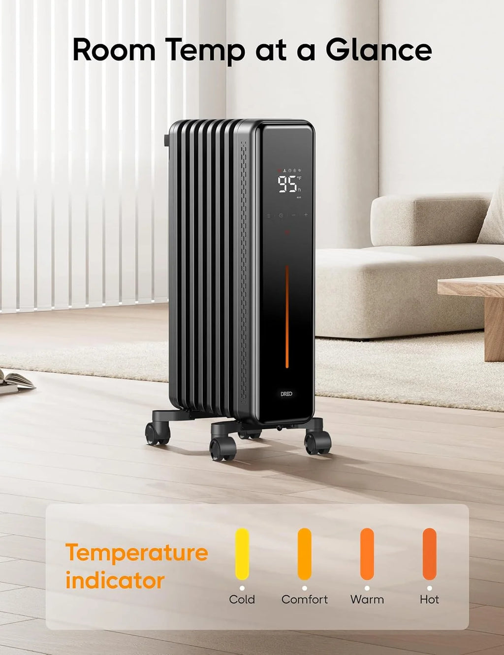 1500W Oil Filled Radiator with Remote Control V8961