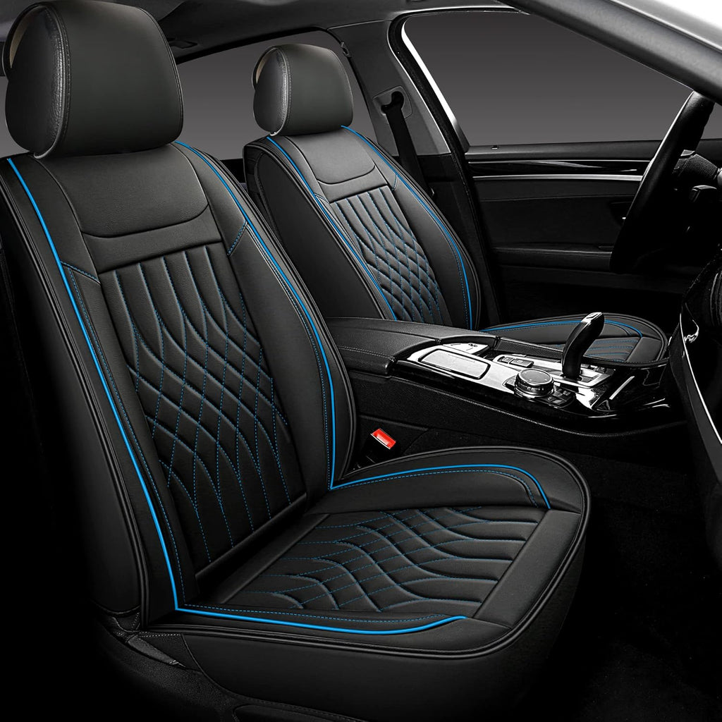 Grey Leather Car Seat Covers 2 PCS Front P87660