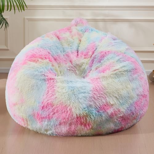 Waterproof Faux Fur 5FT Round Bean Bag Chair Cover with Pocket I303833
