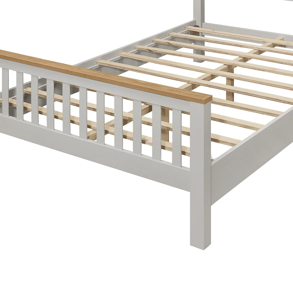 Queen Wood Platform Bed with Headboard & Footboard C6935