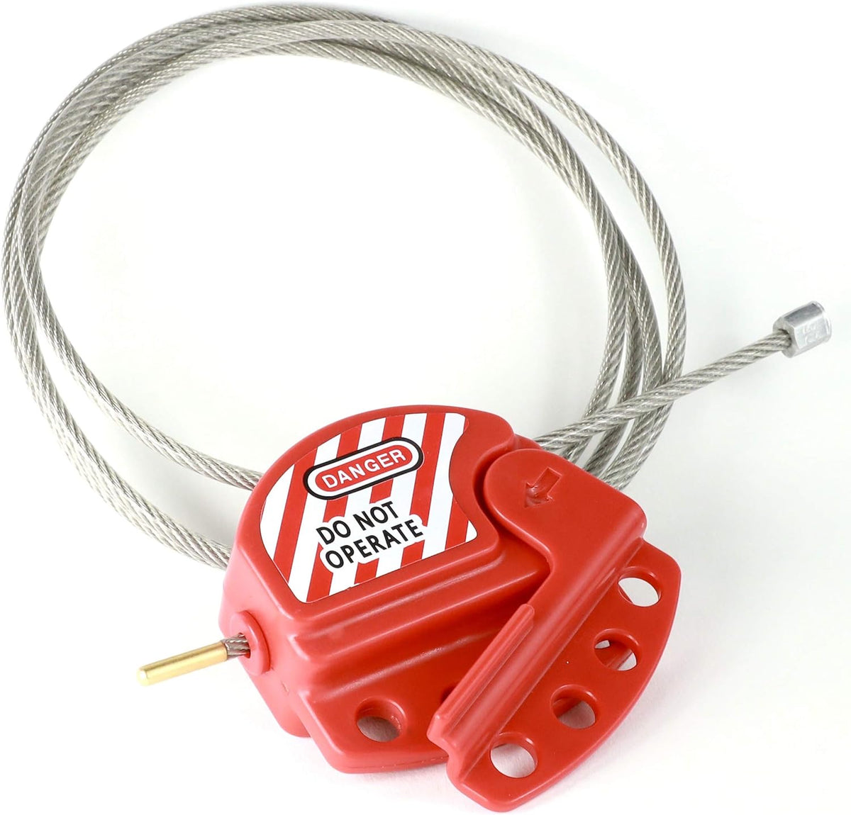 6 ft Adjustable Steel Cable Lockout Tagout Lock with Vinyl Coating R4748