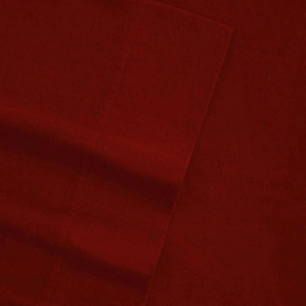 Solid Flannel Sheet Set, Queen, Deep Red Z9290