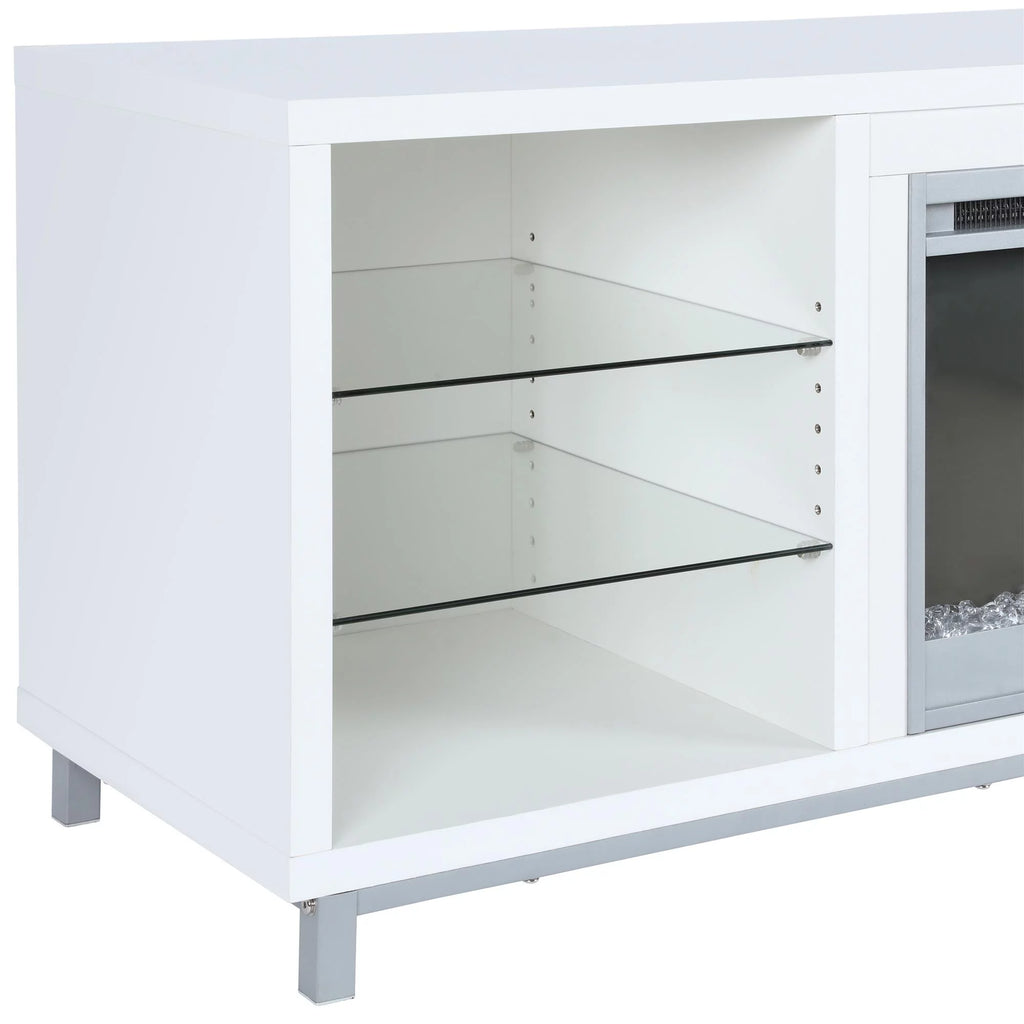 White Fireplace TV Stand E329