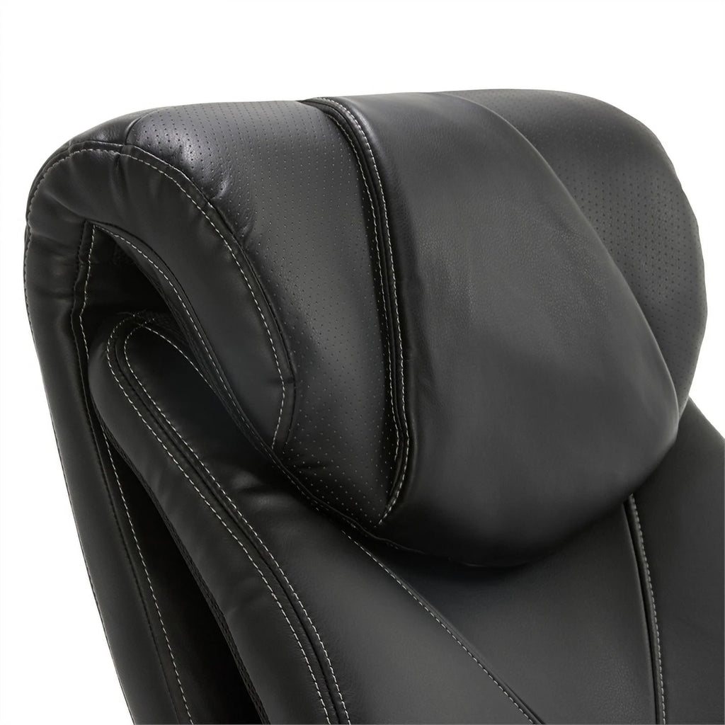 Black Faux Leather Metal Executive Office Chair U168