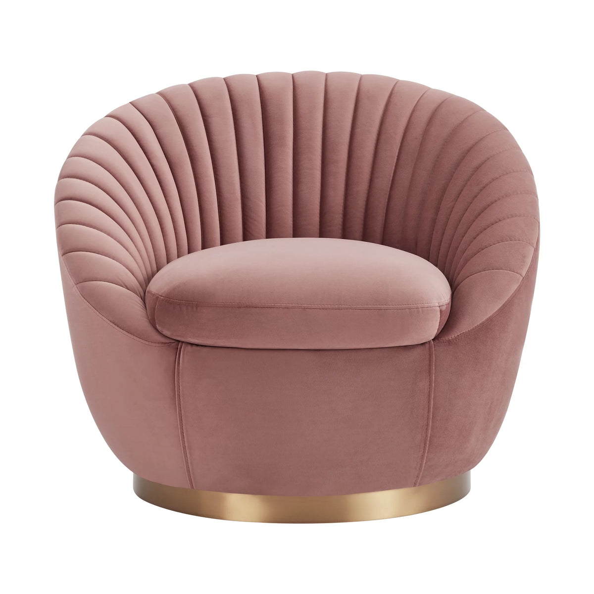 Pink Velvet Swivel Accent Chair Y907947