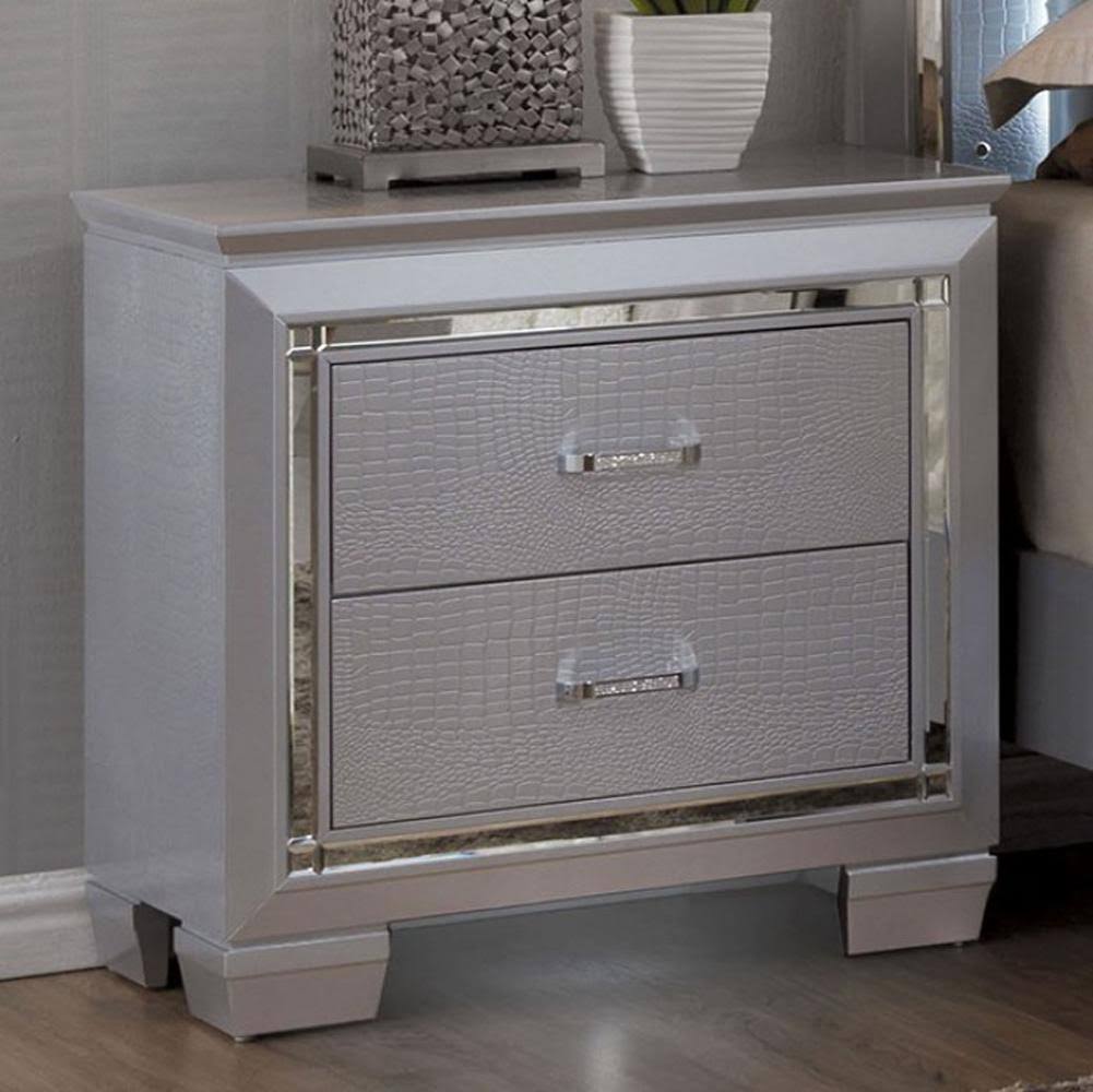 Silver Contemporary Night Stand D93572