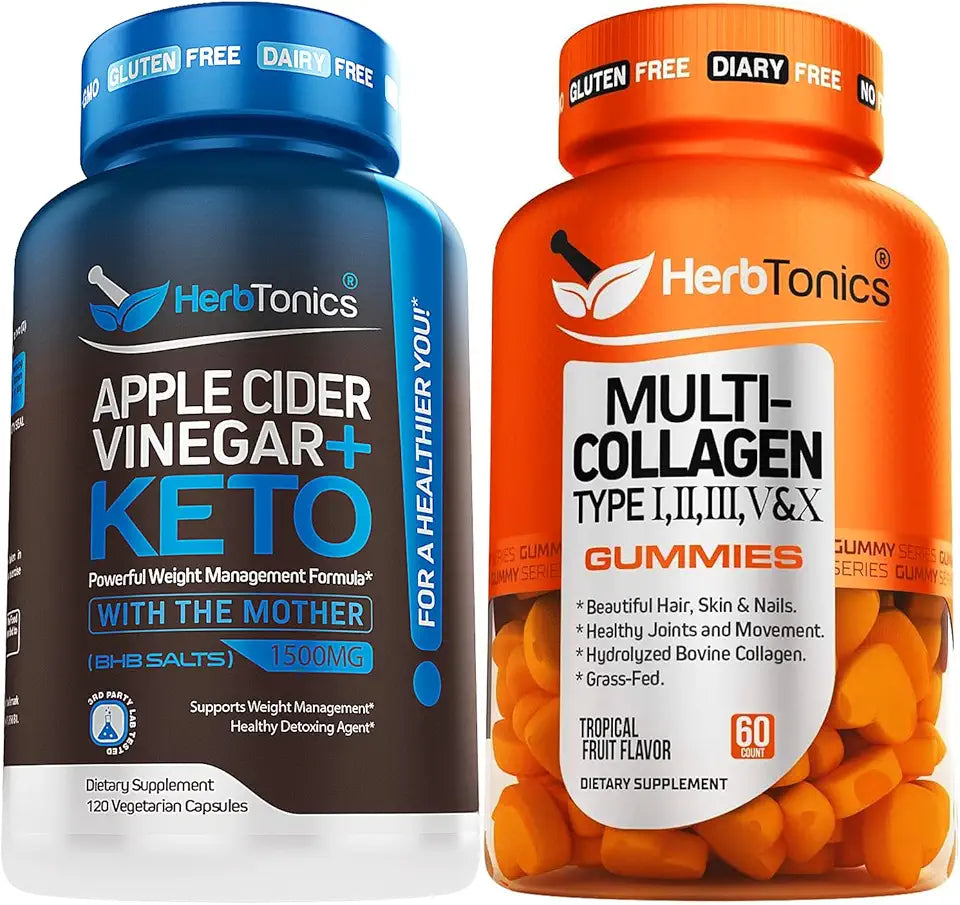 Apple Cider Vinegar Capsules and Multi Collagen Gummies with Biotin D6199