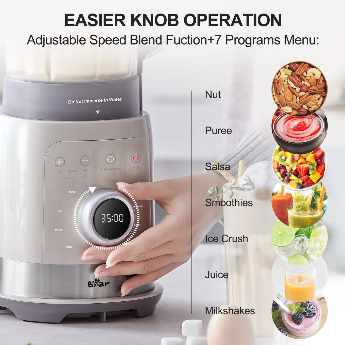 1200W Countertop Blender with 51 Oz Glass Jar V726