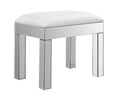 White Upholstered Vanity Stool B79216