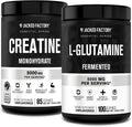 Creatine Monohydrate Powder 425g & L-Glutamine Supplement 500g Unflavored Q346