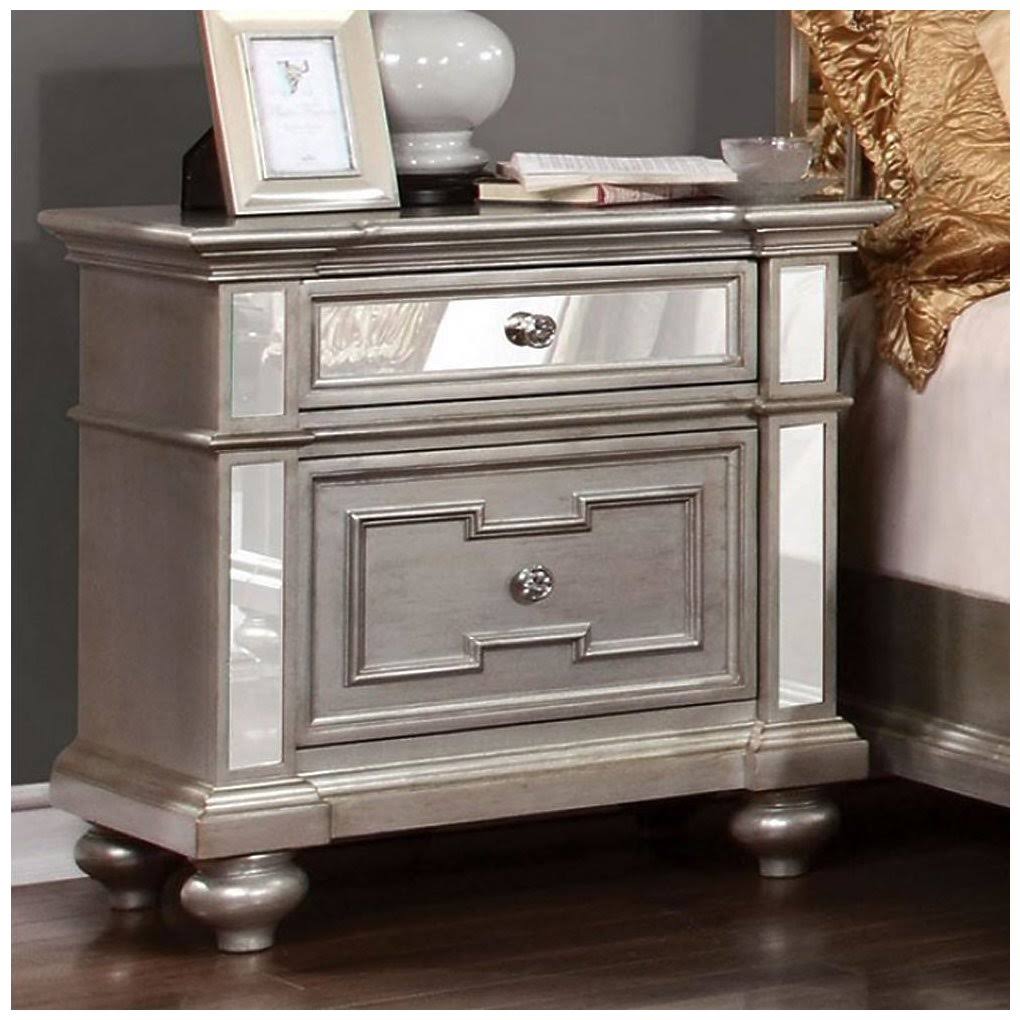 Silver Contemporary Night Stand D93572