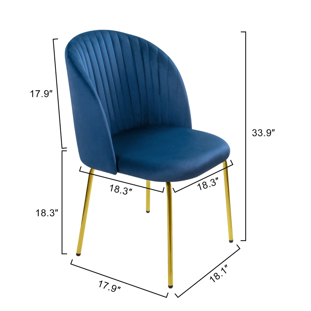 Blue Velvet Dining Chairs Set of 2 X475181
