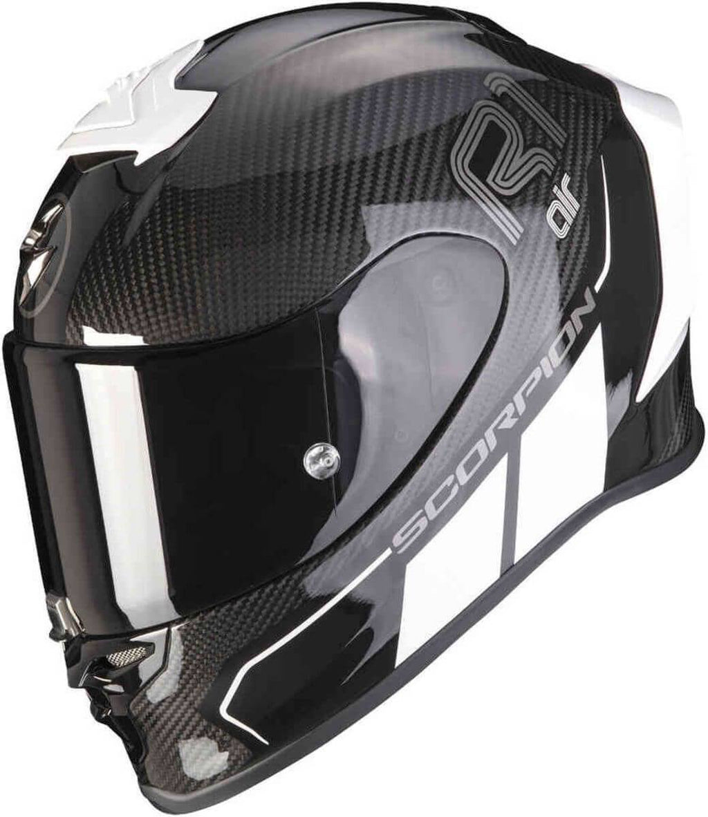 Black White Carbon Motorcycle Helmet E1285