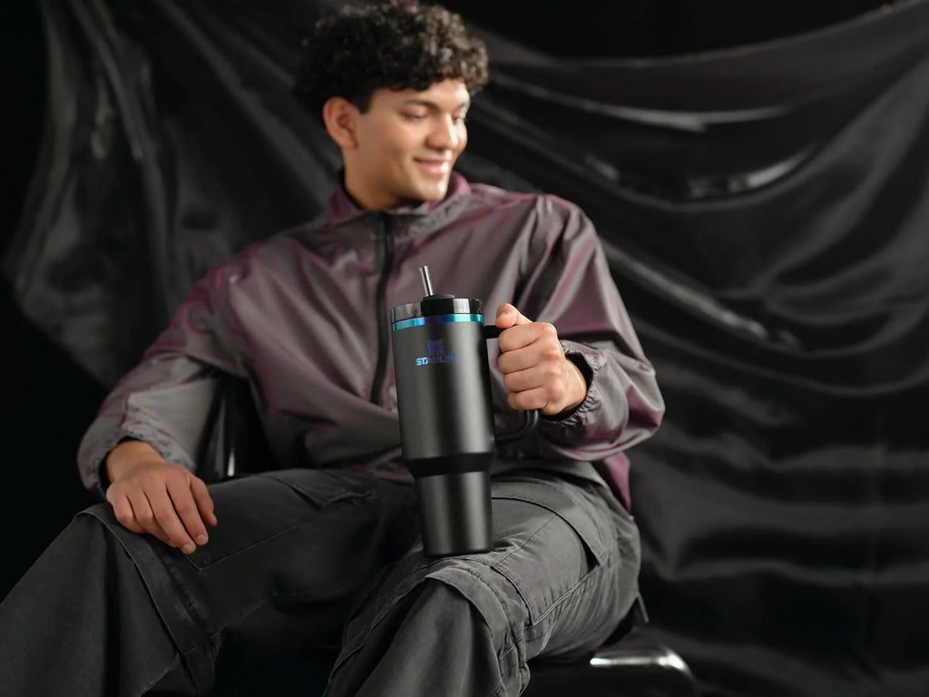 40oz Tumbler with Lid and Straw - Black E7571