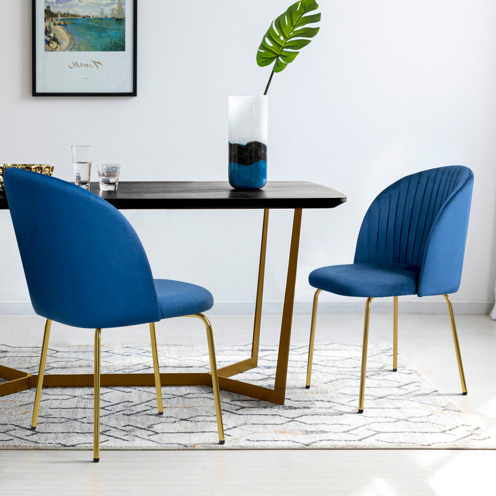 Blue Velvet Dining Chairs Set of 2 X475181
