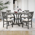 Antique Gray 5 Piece Wooden Dining Table and Chairs Set C64310