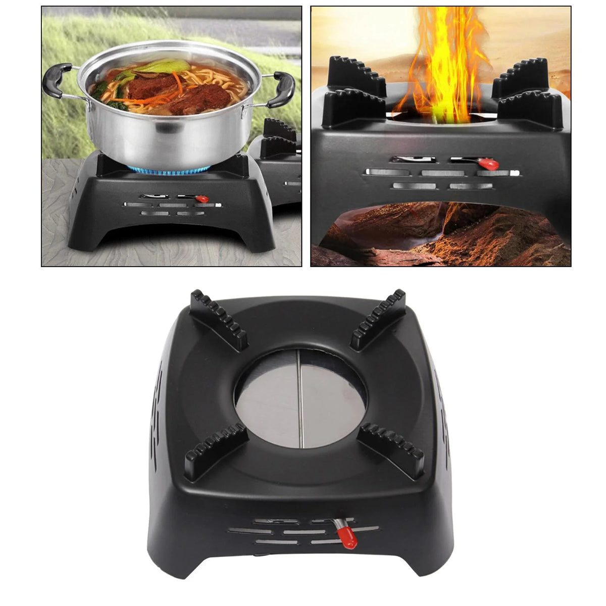 Portable Wood Burning Stove for Outdoor Cooking Black C39627
