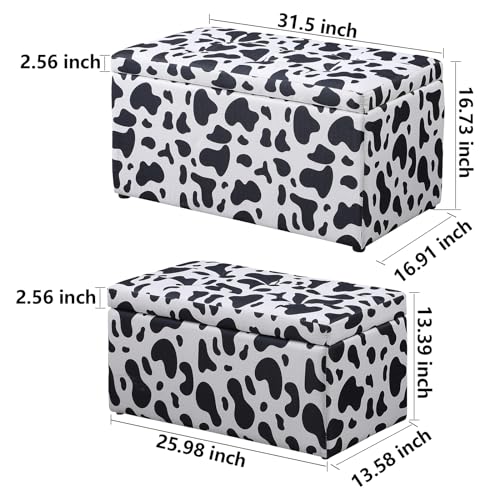 Beige Storage Ottoman Bench Set of 2 Z8452