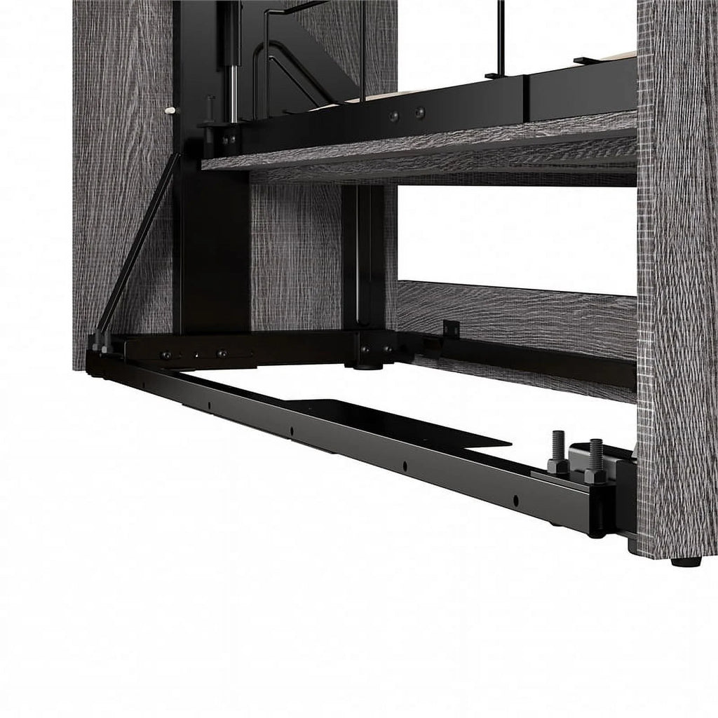 Bark Gray Full Murphy Bed with Closet Storage I917