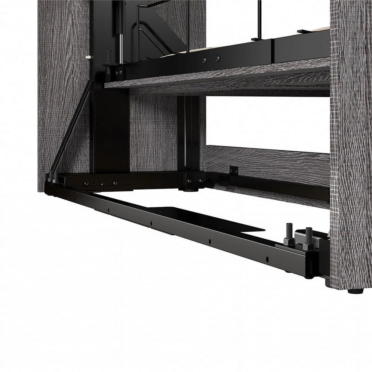 Bark Gray Full Murphy Bed with Closet Storage I917