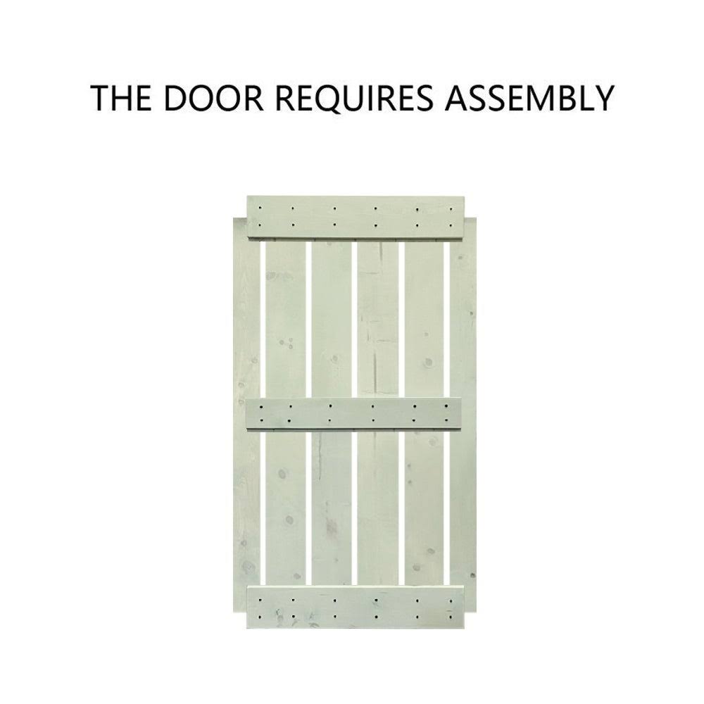 72 in. x 84 in. Solid Pine Wood Interior Double Sliding Barn Door with Hardware Kit J110524