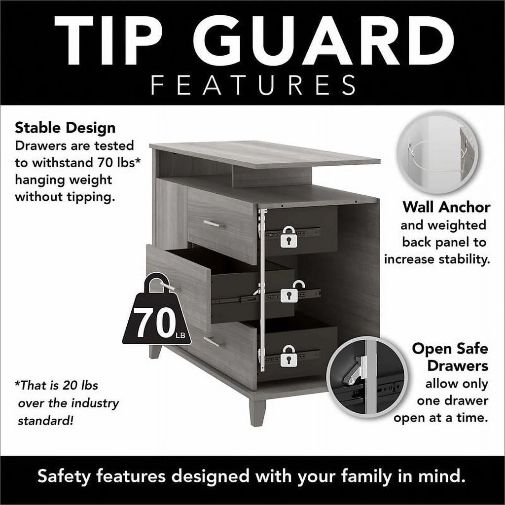Tall TV Stand with Storage in Storm Gray W804