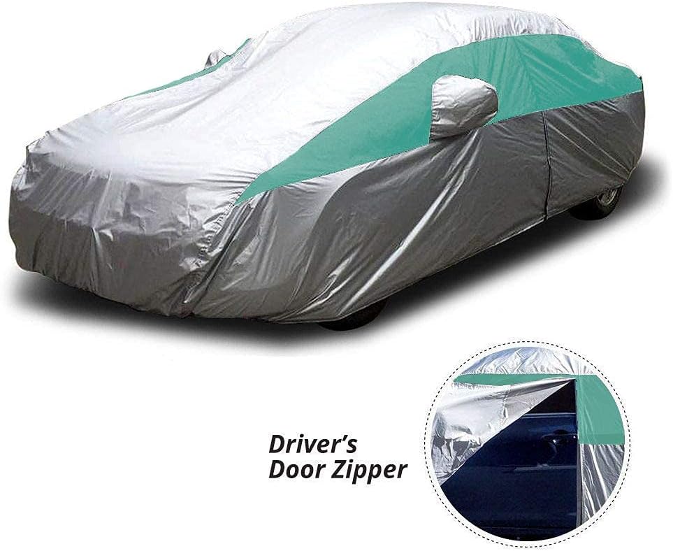 Waterproof UV Protection Poly 210T Car Cover for Compact Sedans 176-185" Pack of 2 S79207