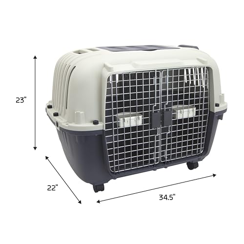 Large Gray Plastic Dog Crate G1562