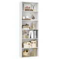 6-Tier Dark Gray Freestanding Bookcase and Bookshelf Z828