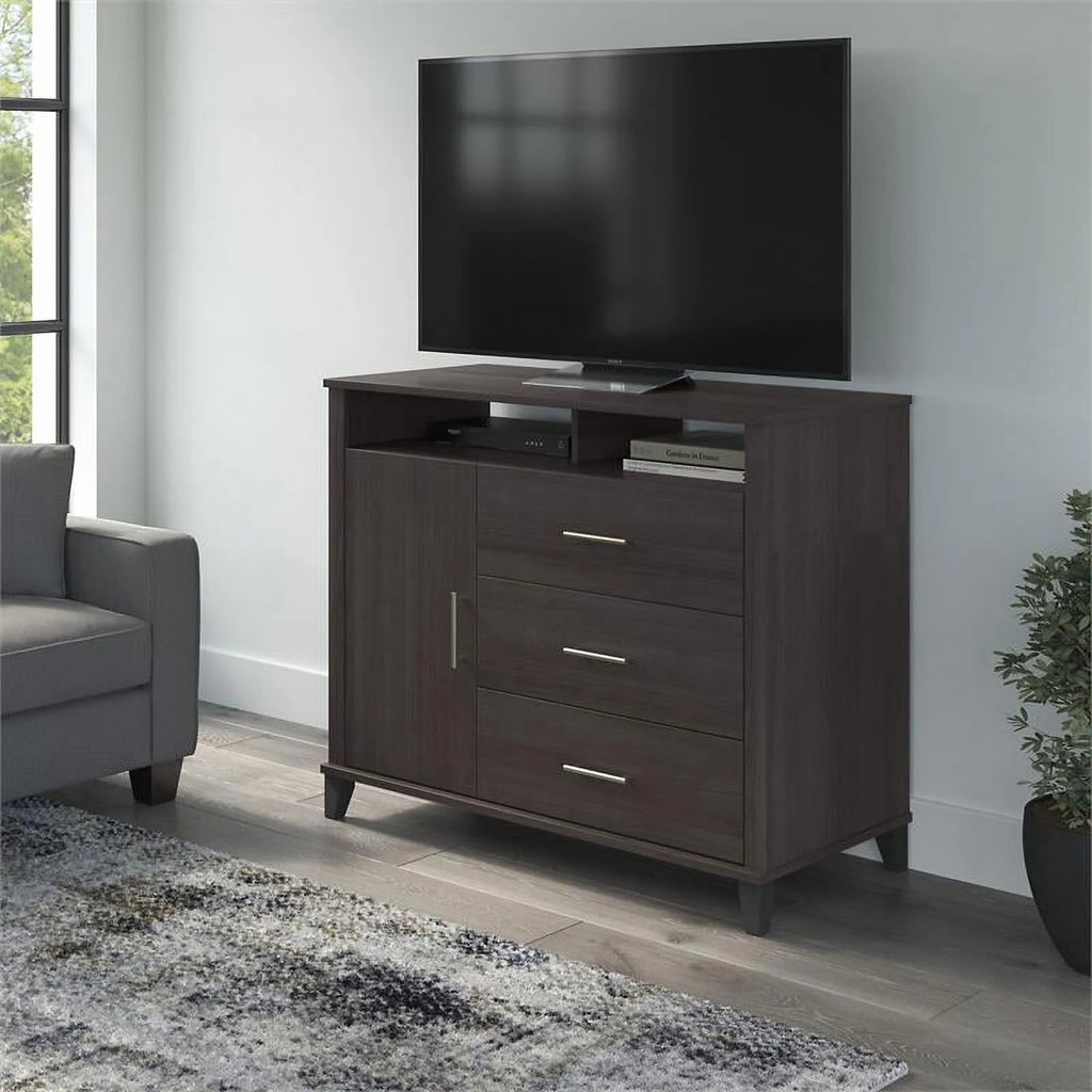 Tall TV Stand with Storage in Storm Gray W804