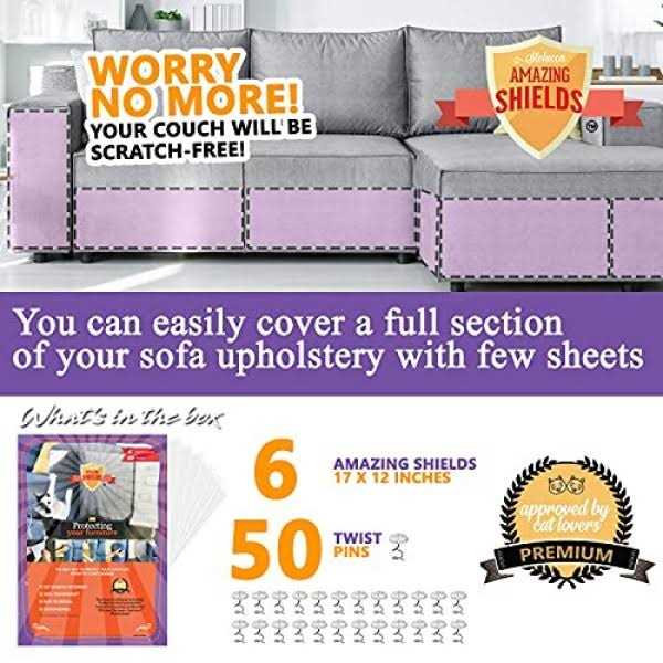Cat Scratch Deterrent 6-Pack 17-inch x 12-inch Furniture Protectors L563971