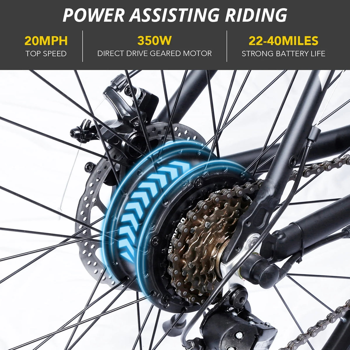 26 inch 350W 20 mph 18 Speed Electric Bike K371