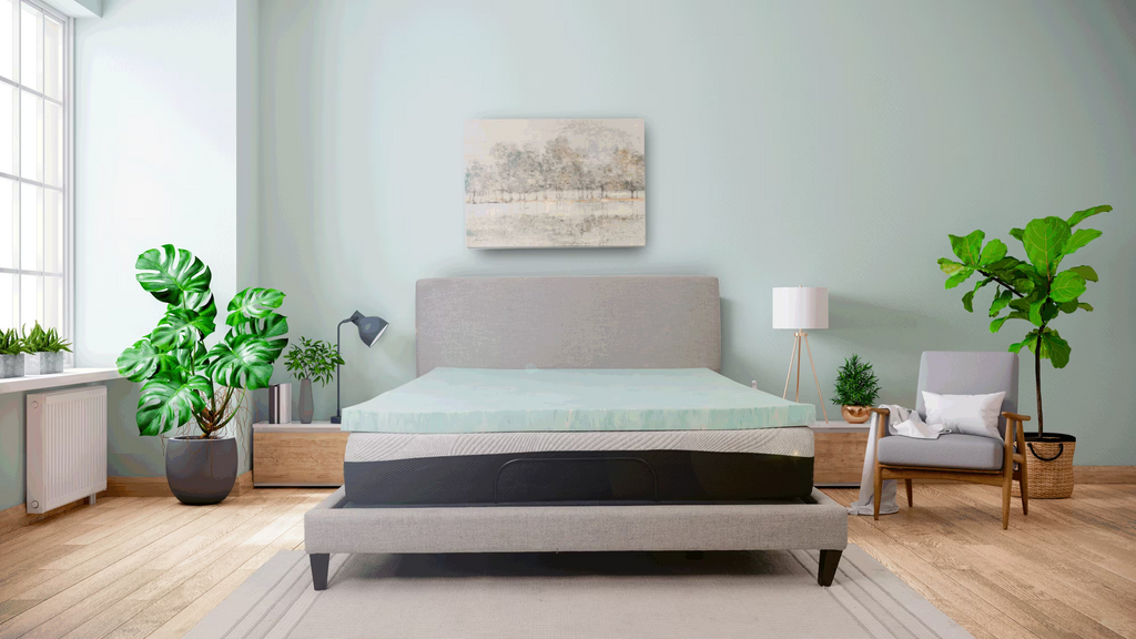 Queen Size 4 Inch Cooling Memory Foam Mattress Topper L974162