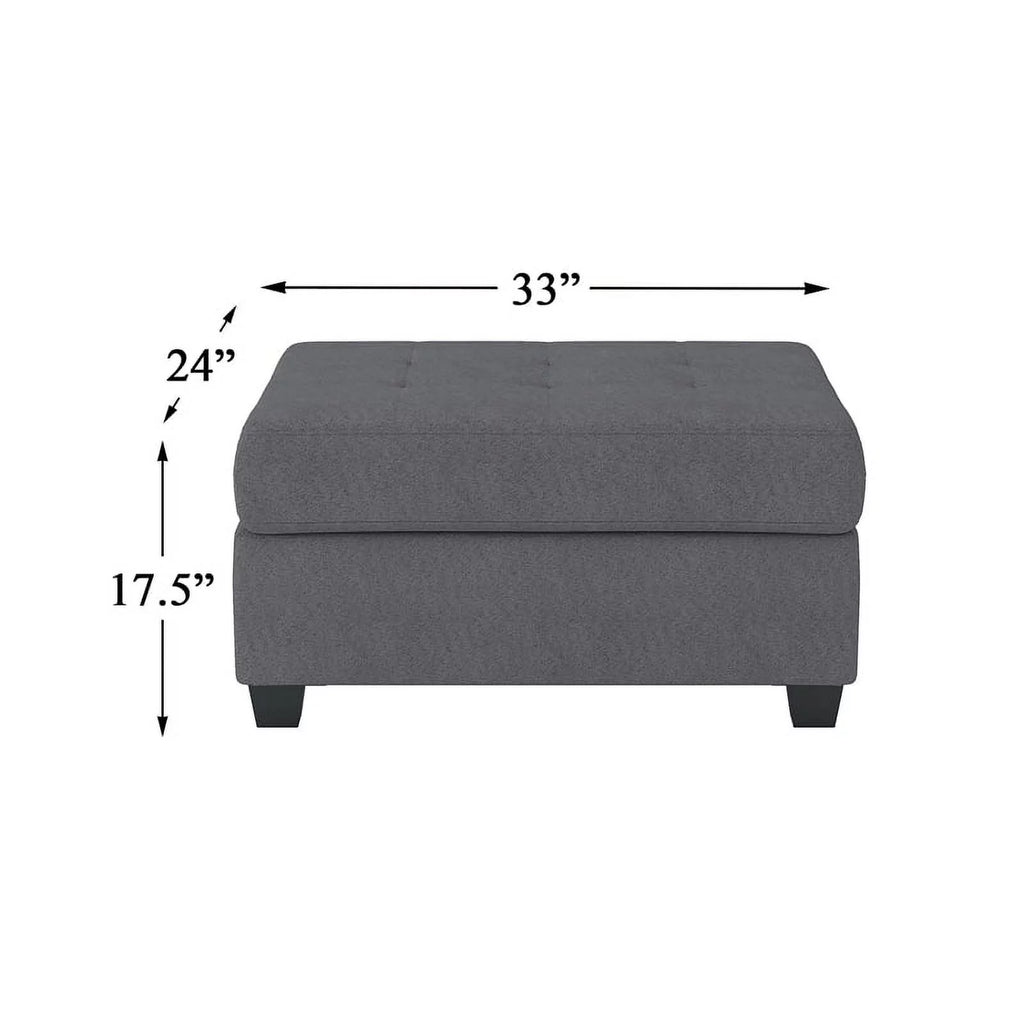 Dark Grey Upholstered Storage Ottoman P576