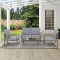 4 Piece Metal Outdoor Conversation Set with Cushions F278