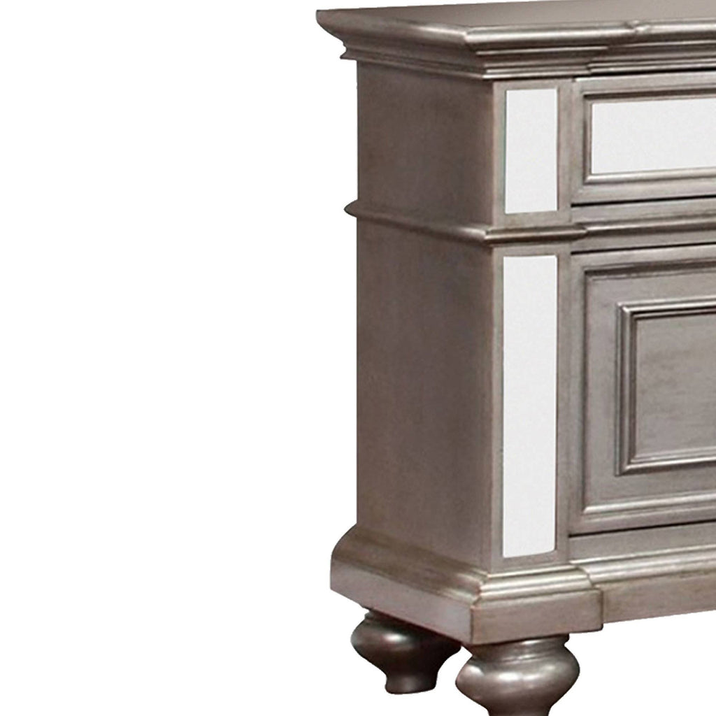 Silver Contemporary Night Stand D93572
