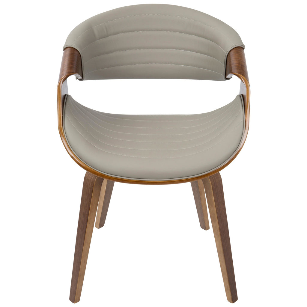 Walnut Wood and Grey Faux Leather Dining Chair X367