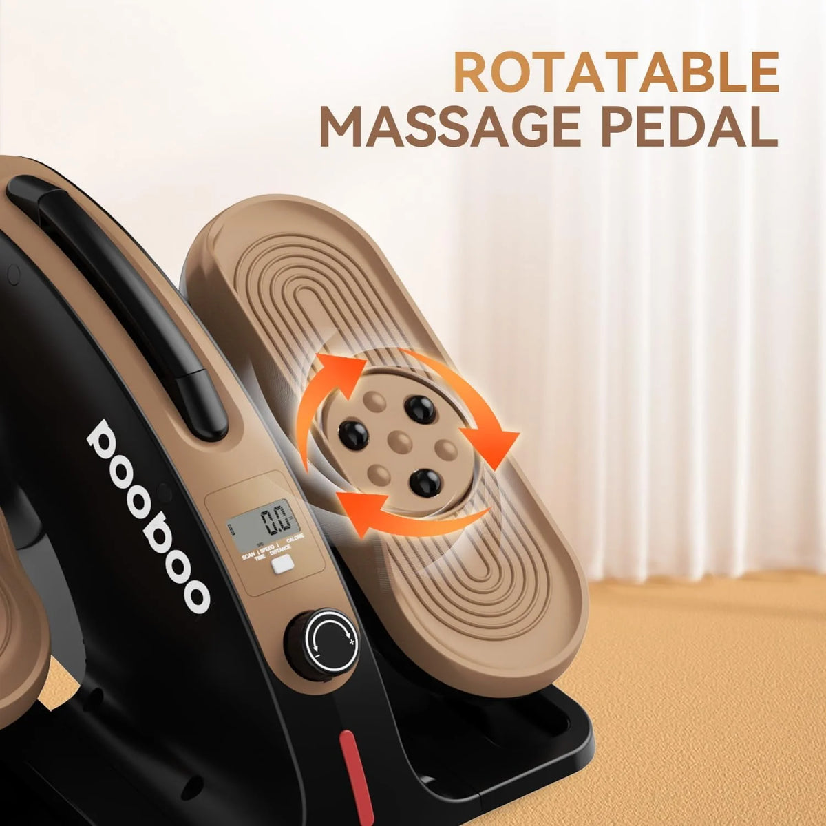 Under Desk Magnetic Elliptical Machine with Foot Massage M28453