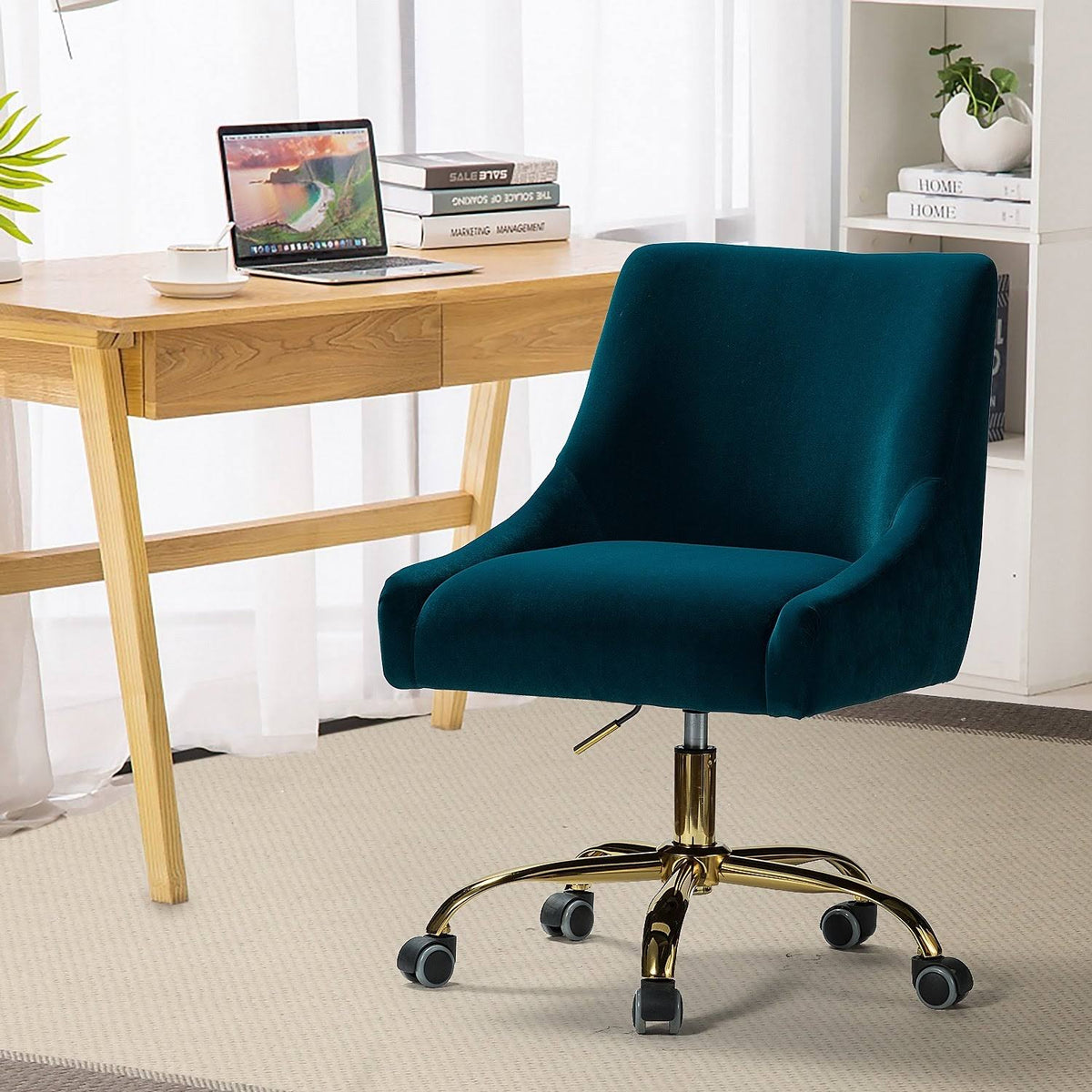 Teal Task Chair with Roller Casters Y7170