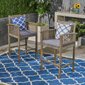 Gray Acacia Outdoor Barstools Set of 2 O6728