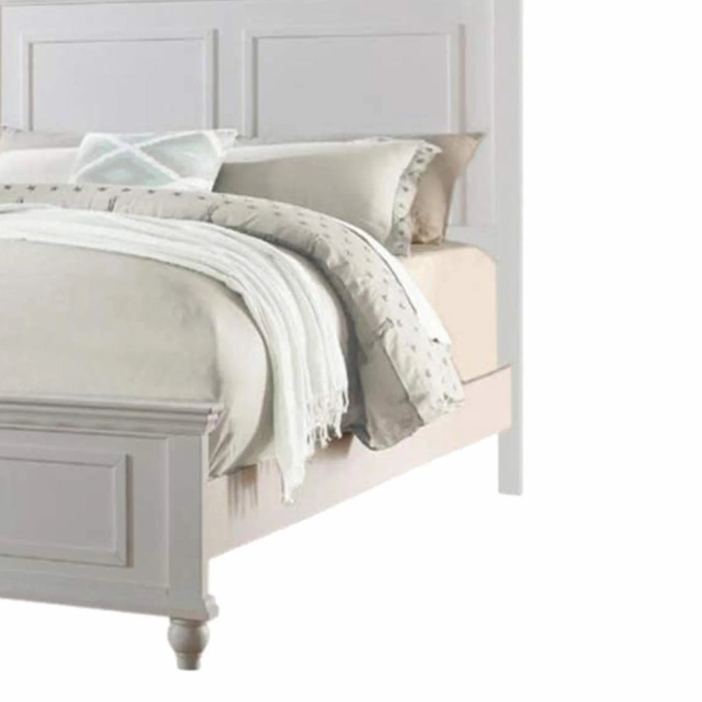 King Wooden Bed Dark Walnut Veneer White E43611