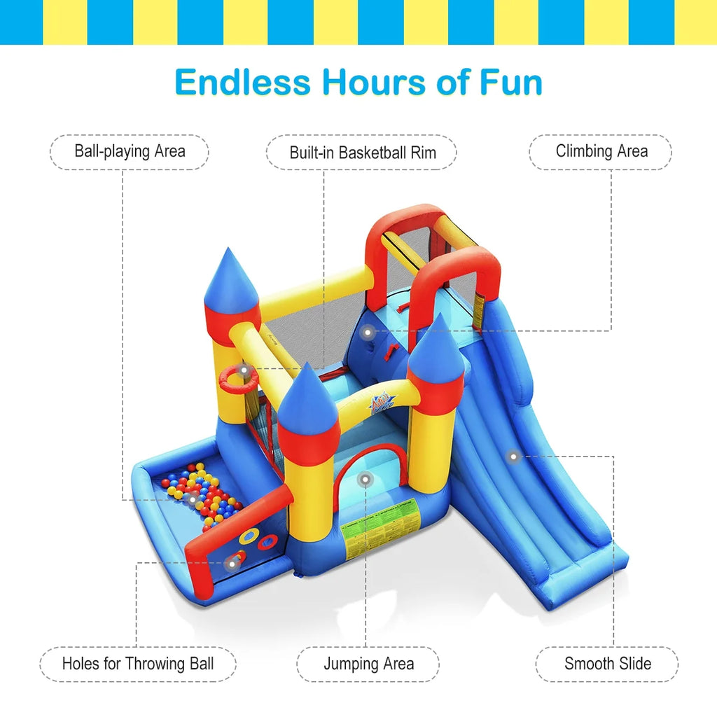 Inflatable Bounce House Slide Bouncer Kids Castle Jumper with Balls & 780W Blower S449