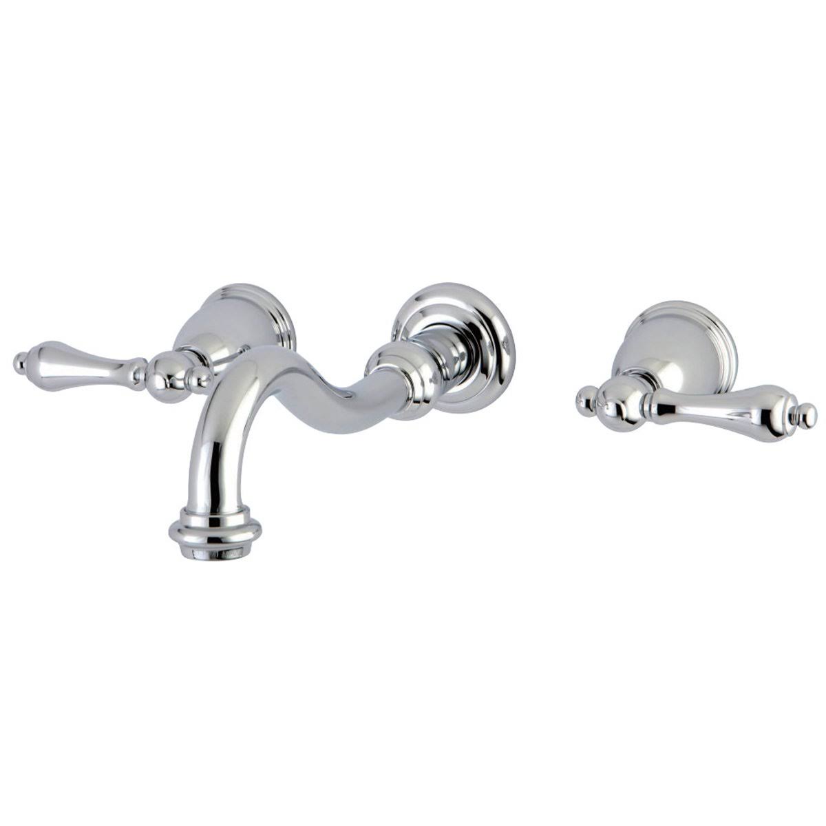 Vintage 2-Handle Wall Mount Bathroom Faucet, Matte Black Q98135